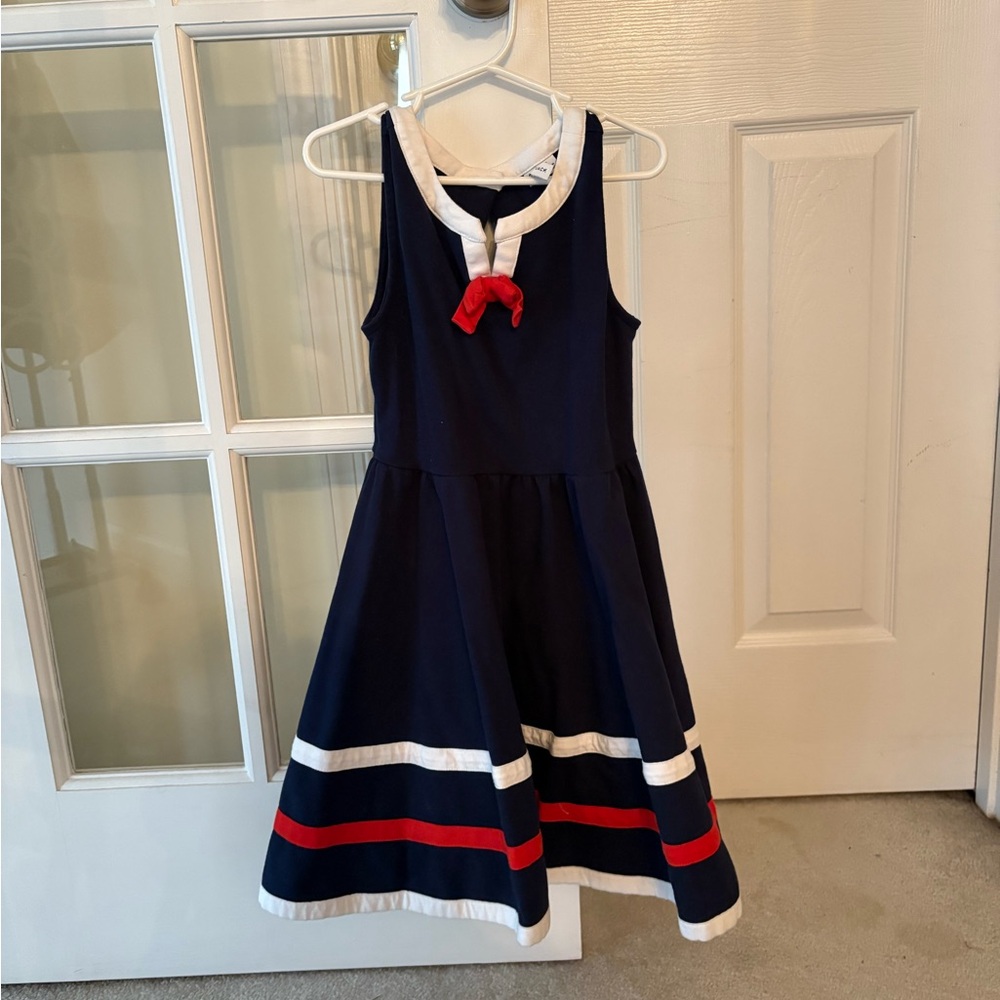 Janie and Jack Navy Dress with Red and White Trim